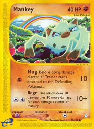 Mankey (92) [Aquapolis] Reverse Holofoil - Deck Out Gaming