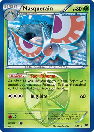 Masquerain (Team Plasma) (2) [Plasma Blast] Reverse Holofoil - Deck Out Gaming