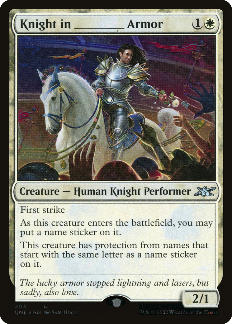 Knight in _______ Armor (Galaxy Foil) (303) [Unfinity] foil - Deck Out Gaming