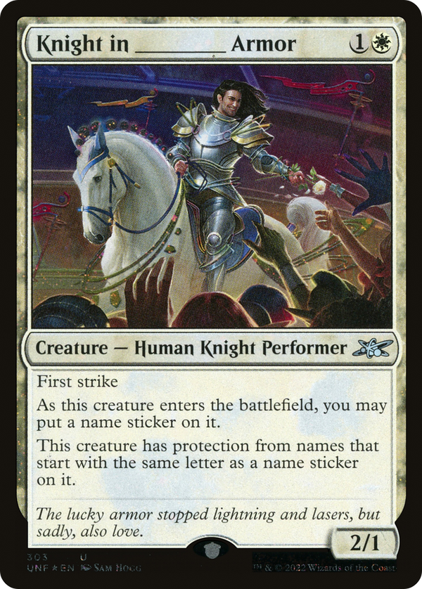 Knight in _______ Armor (Galaxy Foil) (303) [Unfinity] foil - Deck Out Gaming