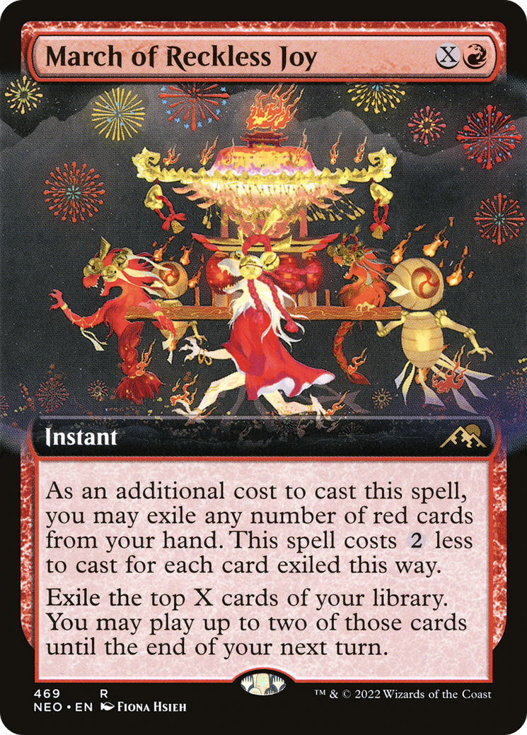 March of Reckless Joy (Extended Art) (469) [Kamigawa: Neon Dynasty] foil - Deck Out Gaming