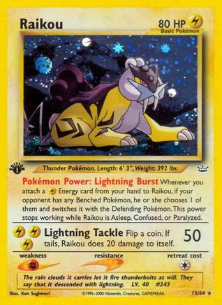 Raikou (13/64) [Neo Revelation] Unlimited Holofoil - Deck Out Gaming