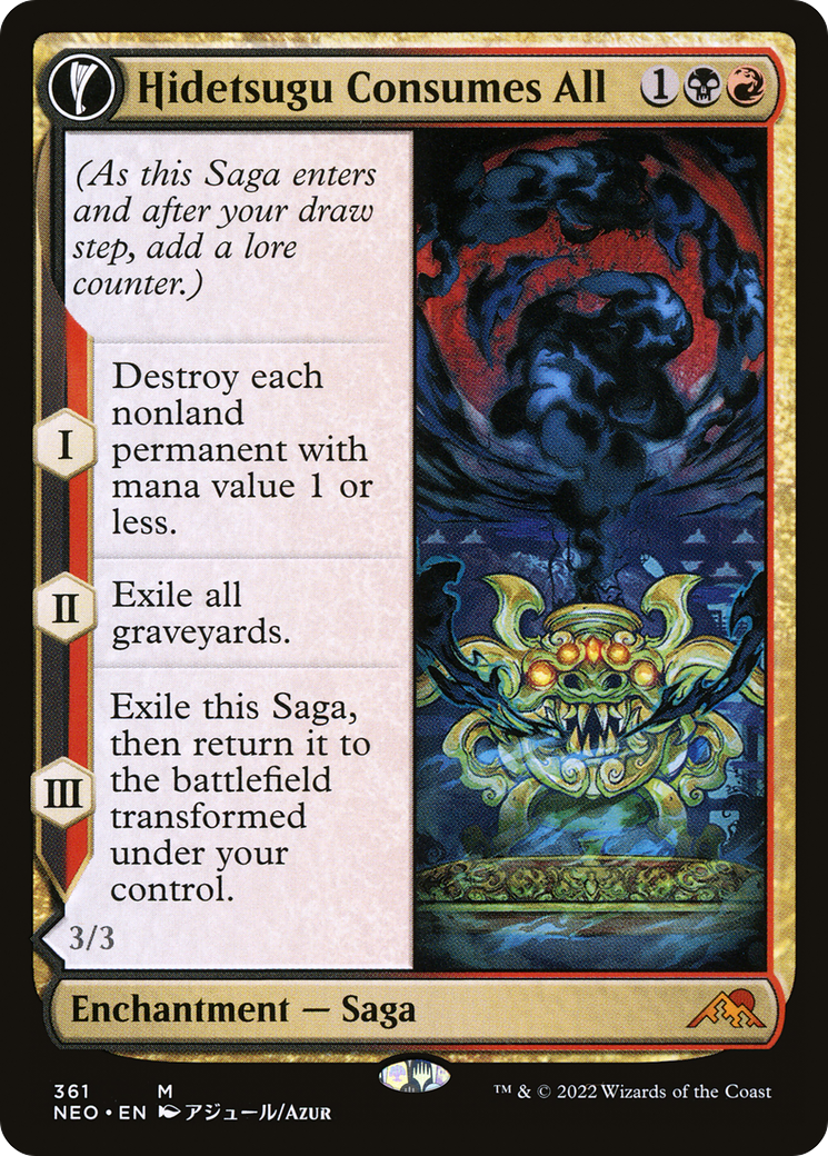 Hidetsugu Consumes All (Showcase) (361) [Kamigawa: Neon Dynasty] foil - Deck Out Gaming