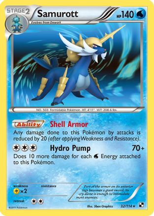 Samurott (32) (32) [Black and White] Reverse Holofoil - Deck Out Gaming