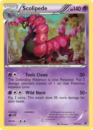 Scolipede (40) [Emerging Powers] Reverse Holofoil - Deck Out Gaming