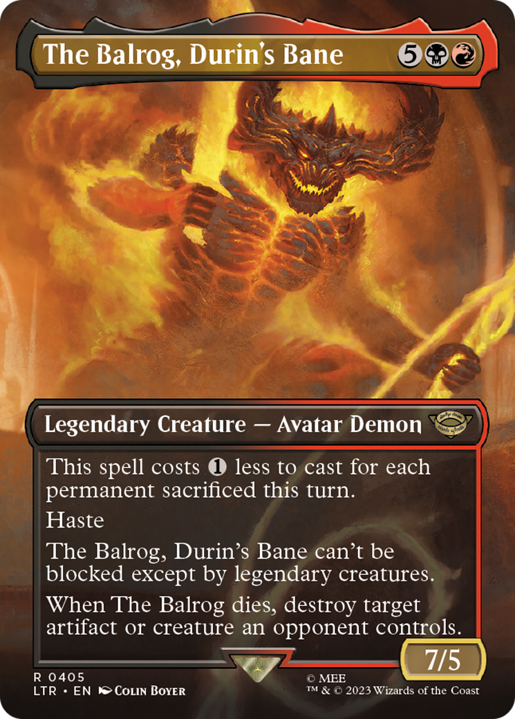 The Balrog, Durin's Bane (Borderless) (405) [The Lord of the Rings: Tales of Middle-earth] foil - Deck Out Gaming