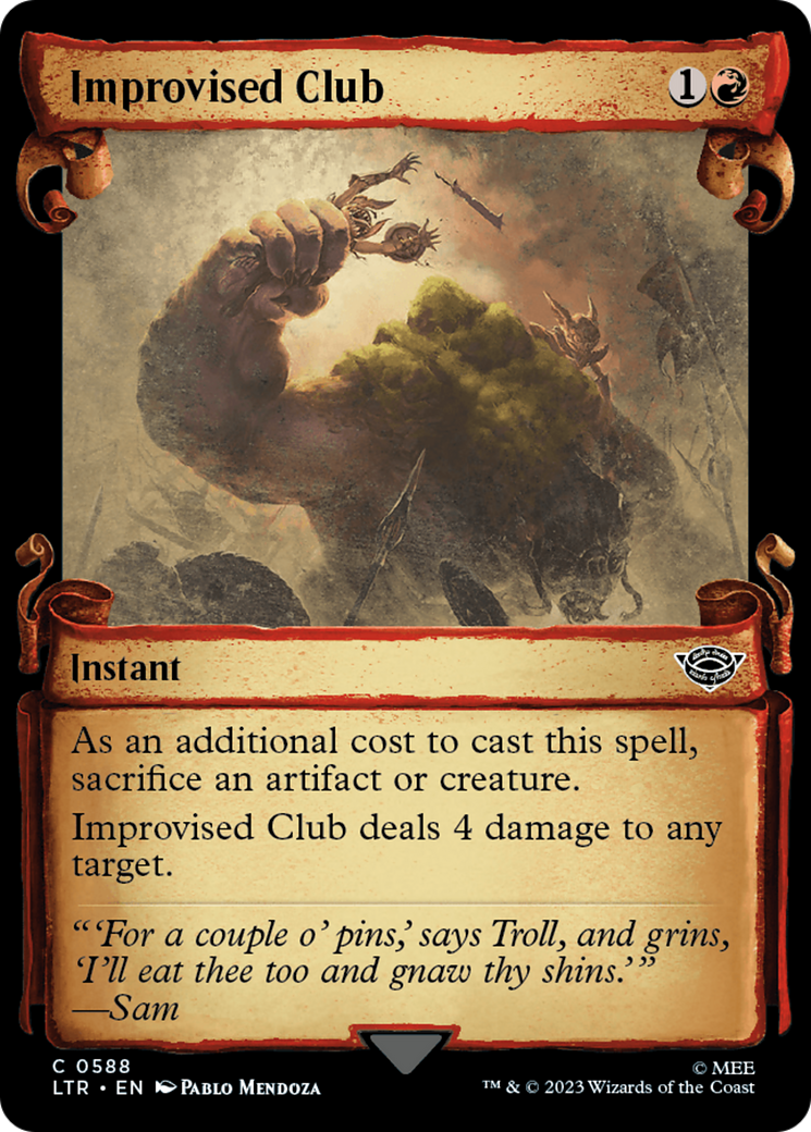 Improvised Club (Showcase Scrolls) (588) [The Lord of the Rings: Tales of Middle-earth] foil - Deck Out Gaming
