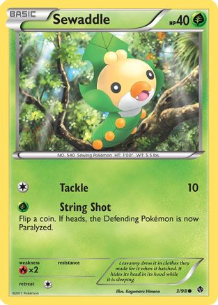 Sewaddle (3) (3) [Emerging Powers] Reverse Holofoil - Deck Out Gaming