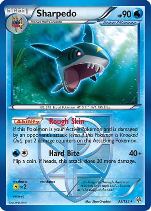 Sharpedo (Team Plasma) (33) [Plasma Storm] Reverse Holofoil - Deck Out Gaming