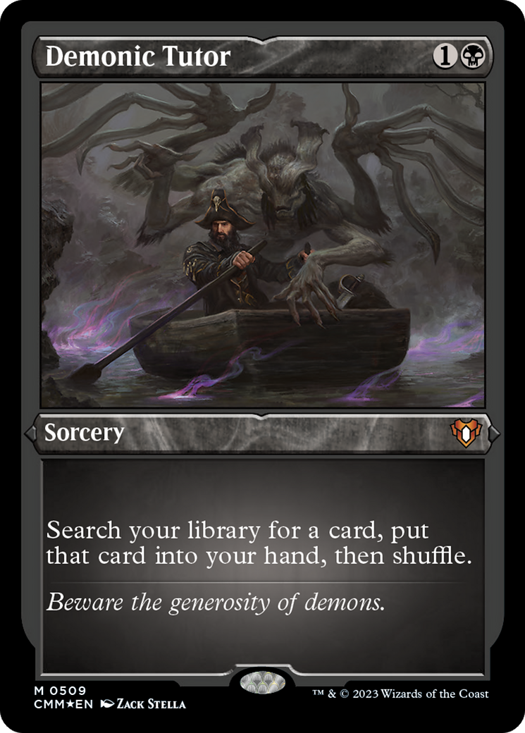 Demonic Tutor (509) [Commander Masters] etched - Deck Out Gaming