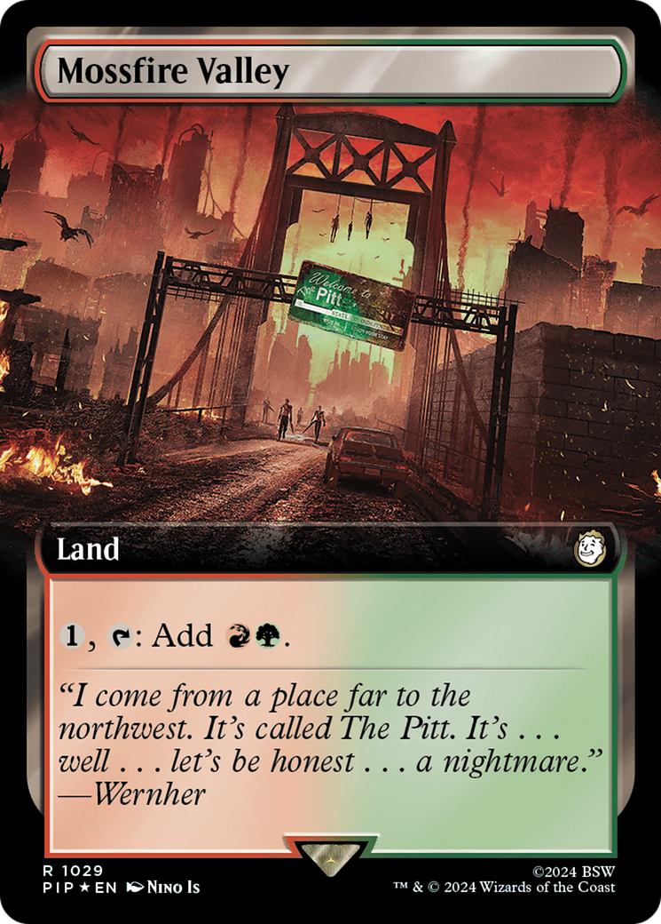 Mossfire Valley (Extended Art) (Surge Foil) (1029) [Fallout] foil - Deck Out Gaming