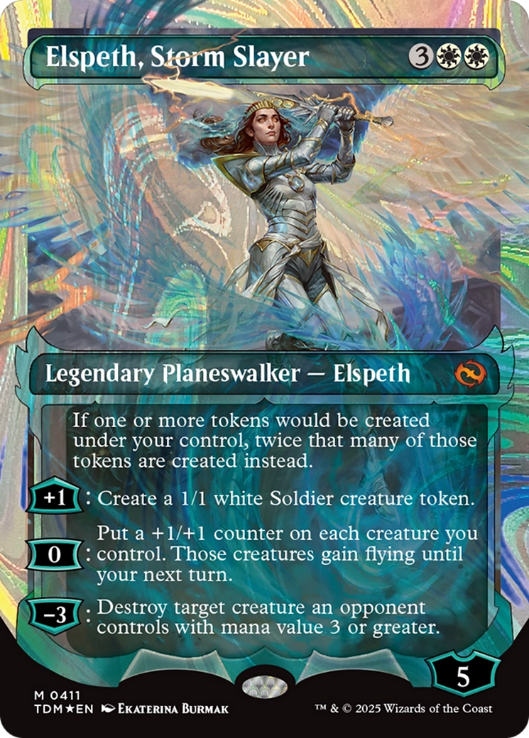 Elspeth, Storm Slayer (Showcase) (Halo Foil) (411) [Tarkir: Dragonstorm] foil - Deck Out Gaming