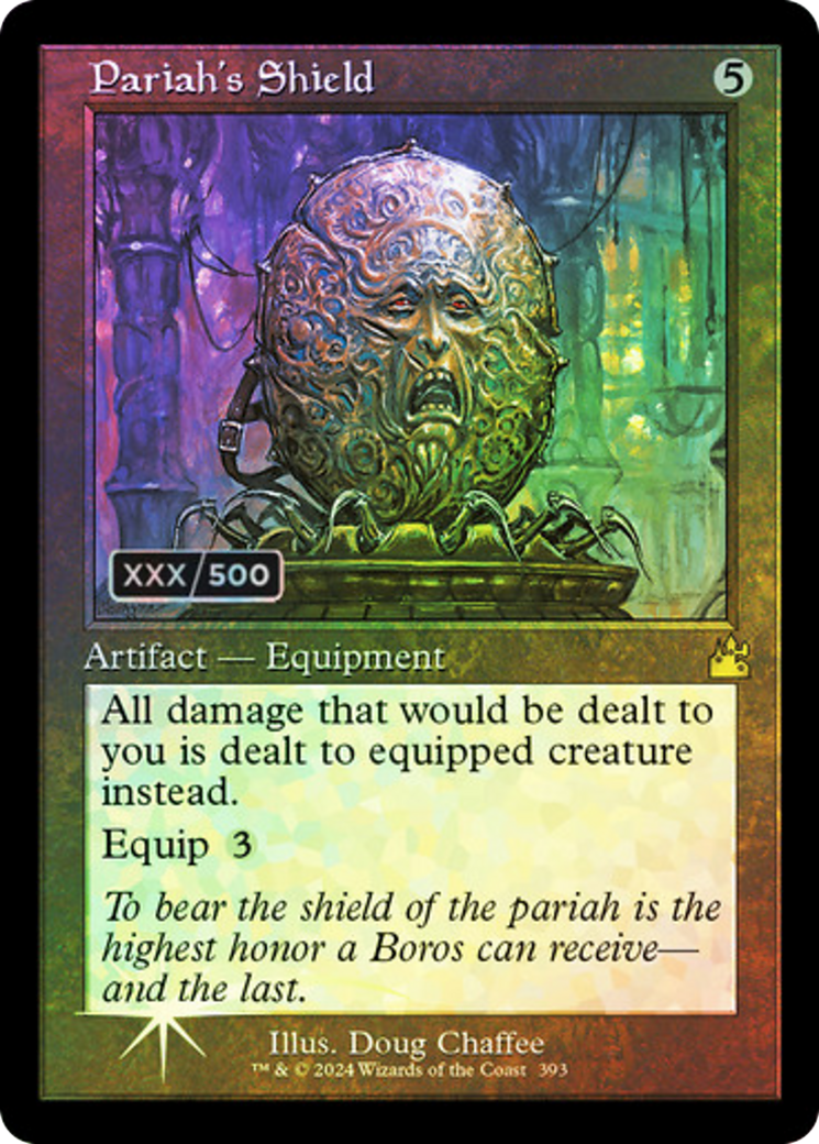 Pariah's Shield (Retro Frame) (Serial Numbered) (393) [Ravnica Remastered] foil - Deck Out Gaming