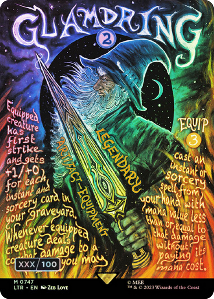 Glamdring (Borderless Poster) (Serial Numbered) (747) [The Lord of the Rings: Tales of Middle-earth] foil - Deck Out Gaming