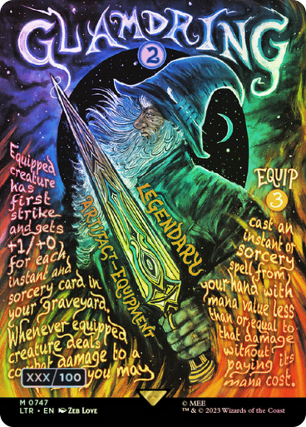 Glamdring (Borderless Poster) (Serial Numbered) (747) [The Lord of the Rings: Tales of Middle-earth] foil - Deck Out Gaming