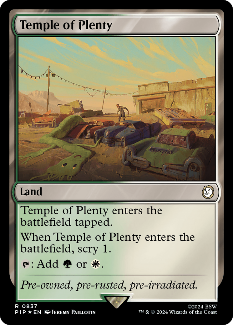 Temple of Plenty (Surge Foil) (837) [Fallout] foil - Deck Out Gaming