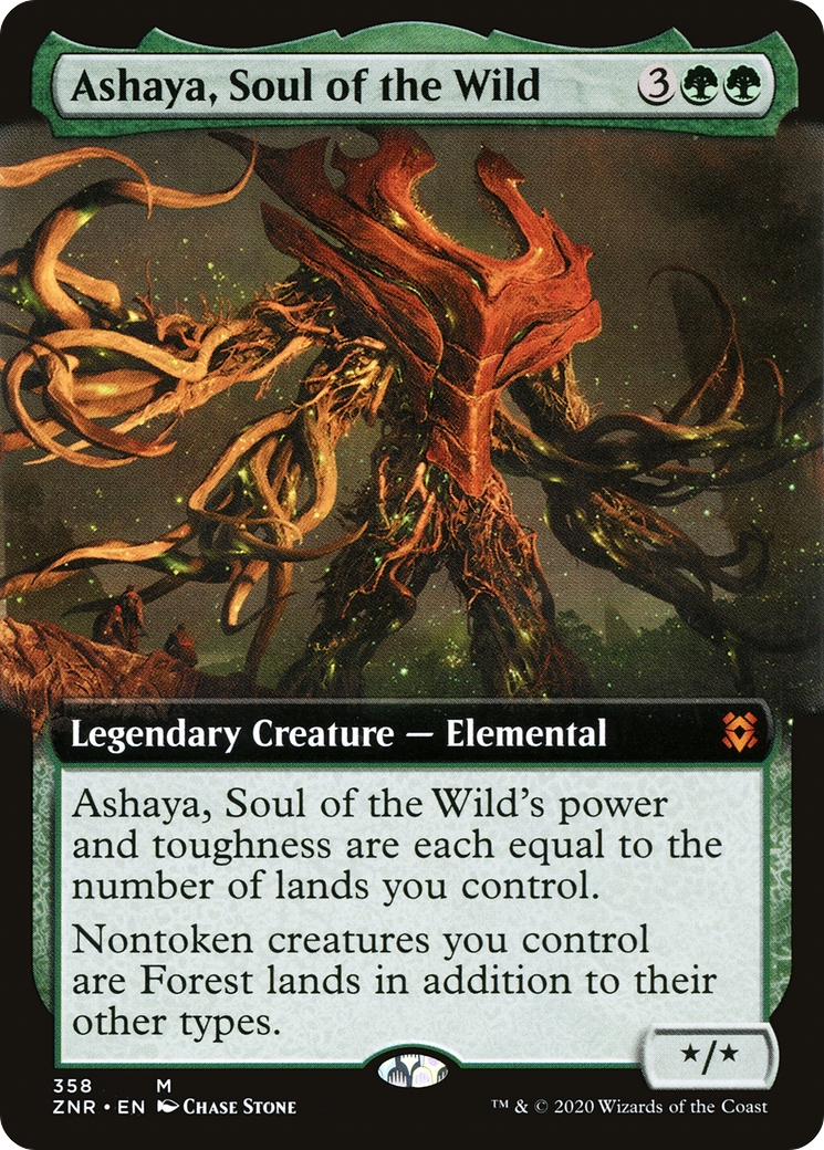 Ashaya, Soul of the Wild (Extended Art) (358) [Zendikar Rising] foil - Deck Out Gaming