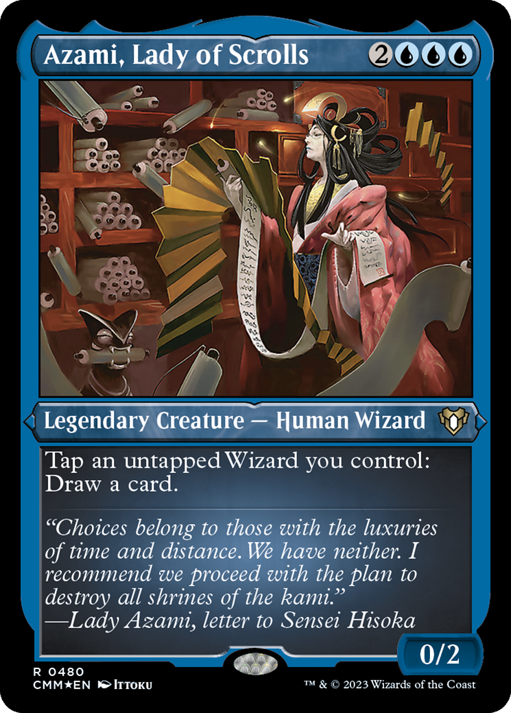 Azami, Lady of Scrolls (480) [Commander Masters] etched - Deck Out Gaming