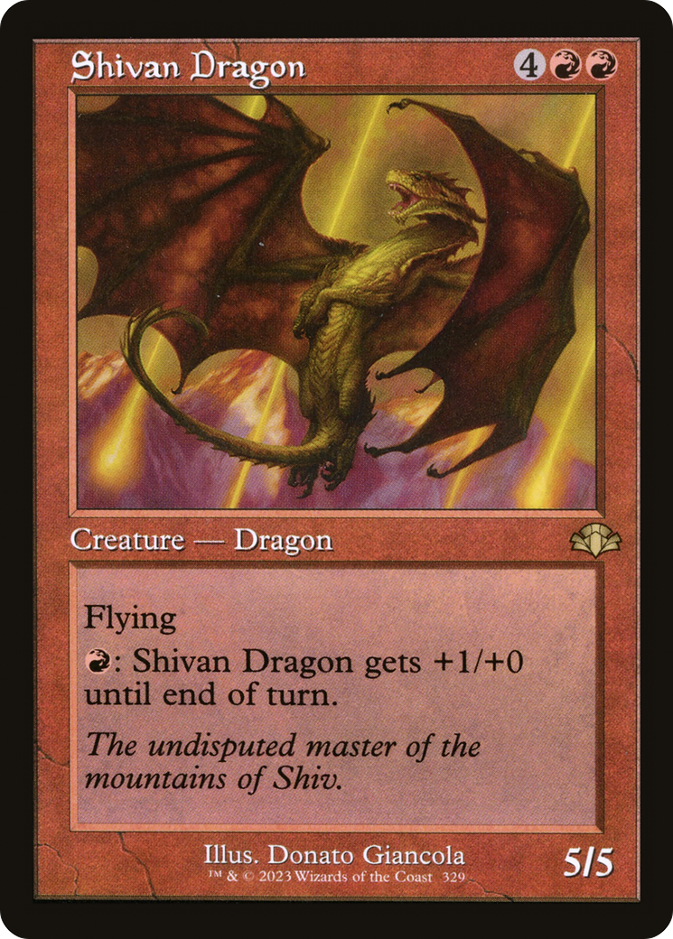 Shivan Dragon (Retro Frame) (329) [Dominaria Remastered] foil - Deck Out Gaming
