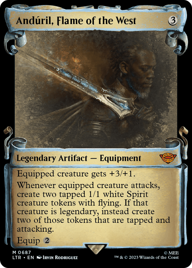 Anduril, Flame of the West (Showcase Scrolls) (687) [The Lord of the Rings: Tales of Middle-earth] foil - Deck Out Gaming