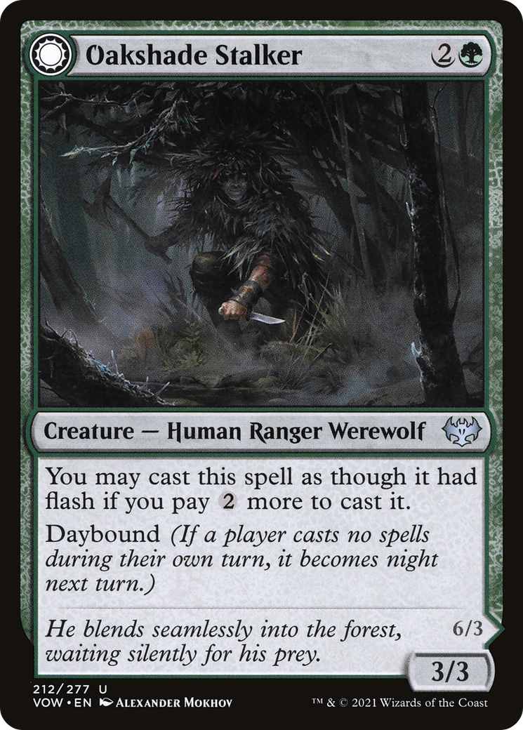 Oakshade Stalker // Moonlit Ambusher (212) [Innistrad: Crimson Vow] - Deck Out Gaming