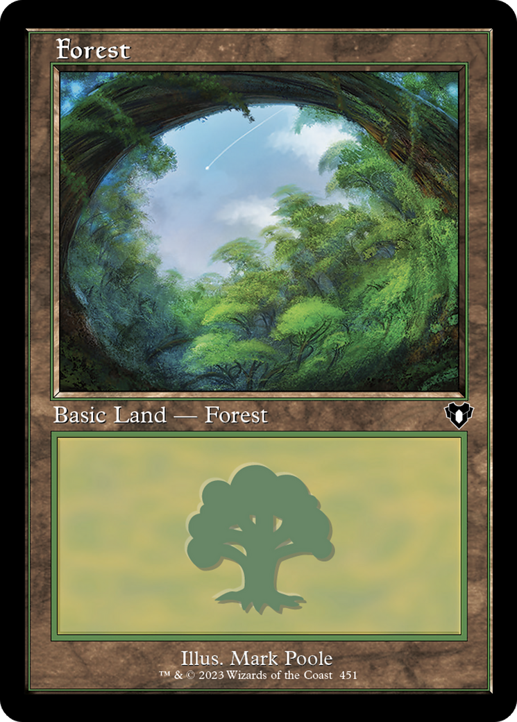 Forest (451) (Retro Frame) (451) [Commander Masters] - Deck Out Gaming
