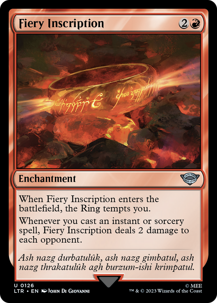 Fiery Inscription (126) [The Lord of the Rings: Tales of Middle-earth] foil - Deck Out Gaming