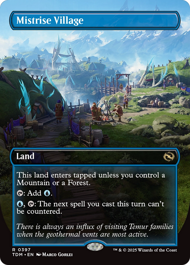 Mistrise Village (Borderless) (397) [Tarkir: Dragonstorm] foil - Deck Out Gaming