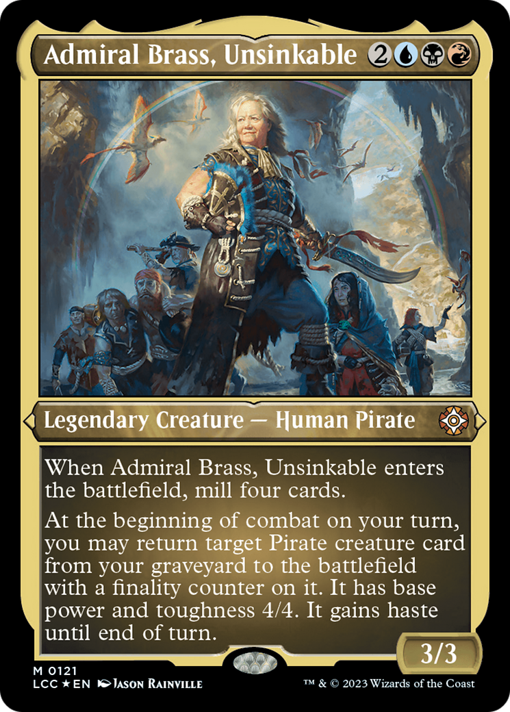 Admiral Brass, Unsinkable (Display Commander) - Thick Stock (121) [The Lost Caverns of Ixalan Commander] foil - Deck Out Gaming