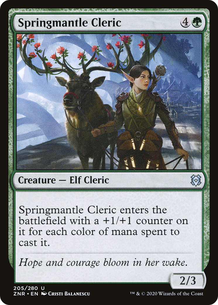 Springmantle Cleric (205) [Zendikar Rising] foil - Deck Out Gaming