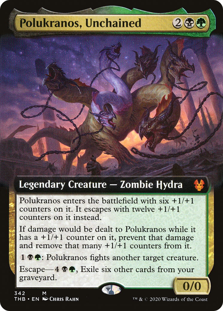 Polukranos, Unchained (Extended Art) (342) [Theros Beyond Death] foil - Deck Out Gaming