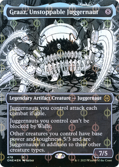 Graaz, Unstoppable Juggernaut (Borderless) (Step-and-Compleat Foil) (478) [Phyrexia: All Will Be One] foil - Deck Out Gaming