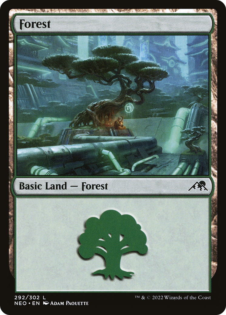 Forest (292) (292) [Kamigawa: Neon Dynasty] foil - Deck Out Gaming