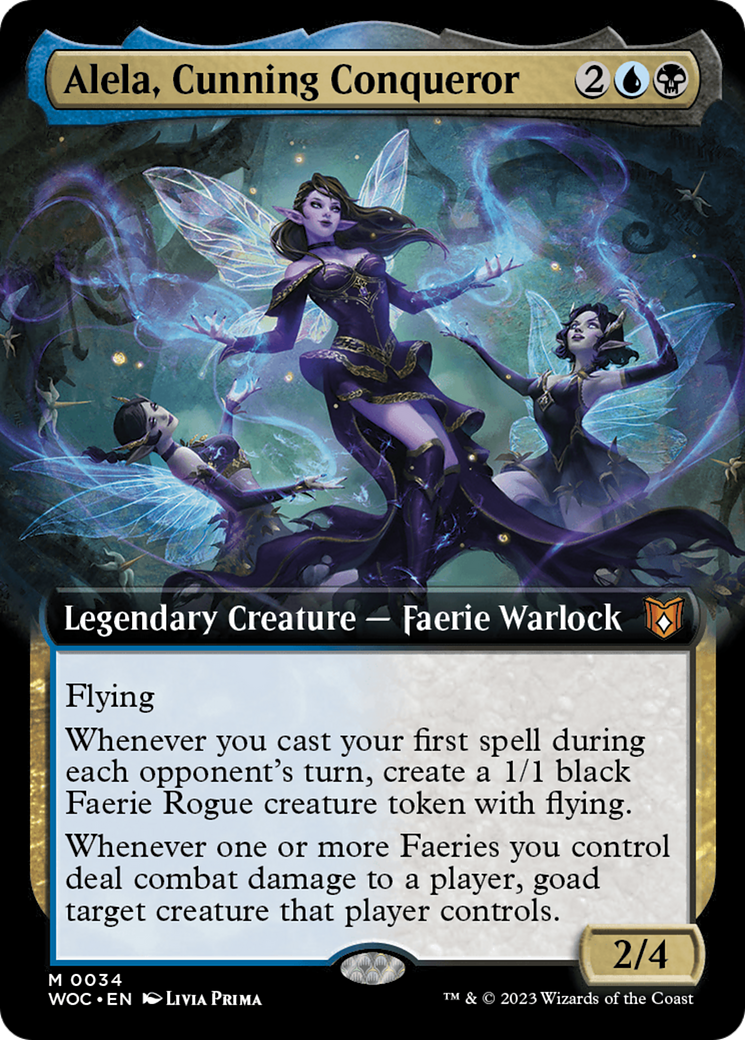Alela, Cunning Conqueror (Extended Art) (34) [Wilds of Eldraine Commander] - Deck Out Gaming