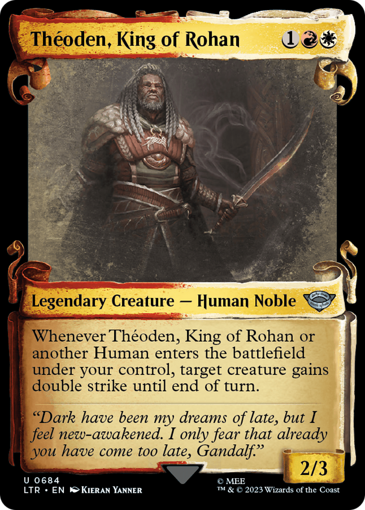 Theoden, King of Rohan (Showcase Scrolls) (684) [The Lord of the Rings: Tales of Middle-earth] foil - Deck Out Gaming
