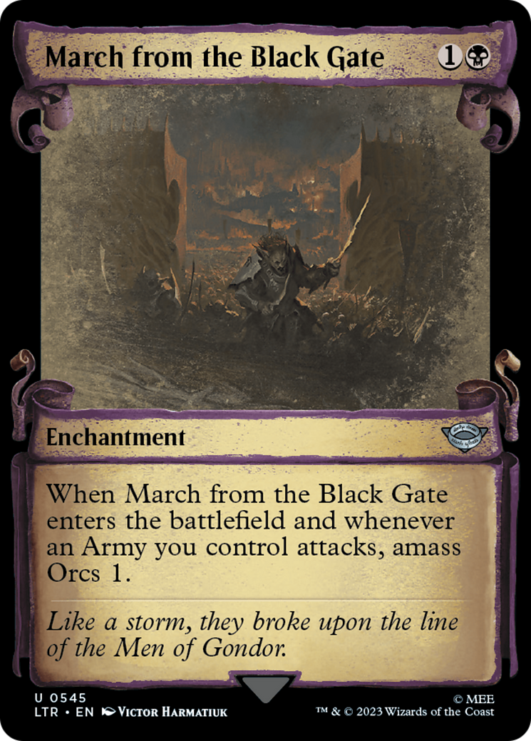 March from the Black Gate (Showcase Scrolls) (545) [The Lord of the Rings: Tales of Middle-earth] foil - Deck Out Gaming