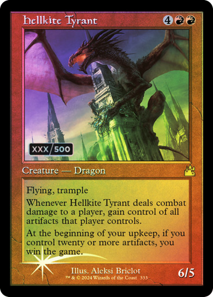 Hellkite Tyrant (Retro Frame) (Serial Numbered) (333) [Ravnica Remastered] foil - Deck Out Gaming