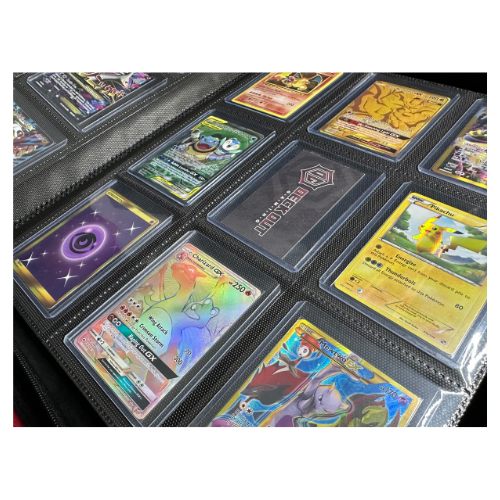 pokemon card toploader binder Custom Zipper Closure for Full Protection Smooth 12 Pocket Toploader Binder -