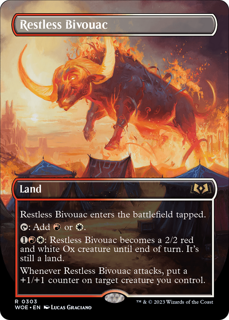 Restless Bivouac (Borderless) (303) [Wilds of Eldraine] foil - Deck Out Gaming