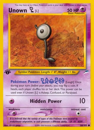 Unown [L] (86) [Neo Destiny] 1st Edition - Deck Out Gaming