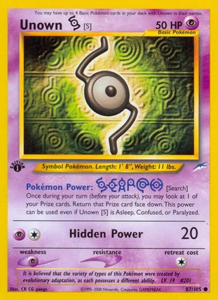 Unown [S] (87) [Neo Destiny] 1st Edition - Deck Out Gaming