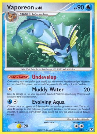 Vaporeon (34) [Rising Rivals] - Deck Out Gaming