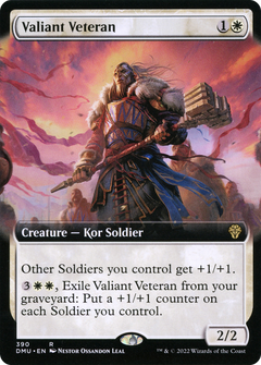 Valiant Veteran (Extended Art) (390) [Dominaria United] foil - Deck Out Gaming
