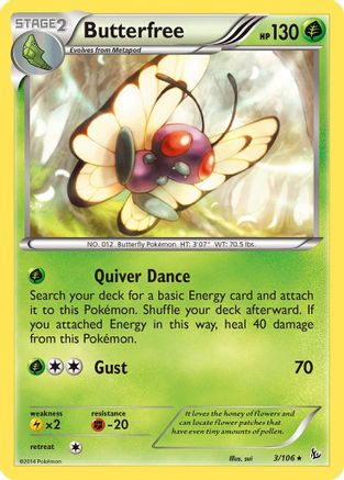 Butterfree (3) [XY - Flashfire] Reverse Holofoil - Deck Out Gaming