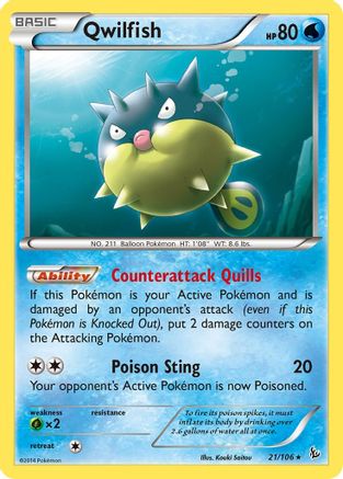 Qwilfish (21) [XY - Flashfire] Reverse Holofoil - Deck Out Gaming