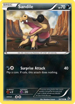 Sandile (56) [XY - Flashfire] Reverse Holofoil - Deck Out Gaming