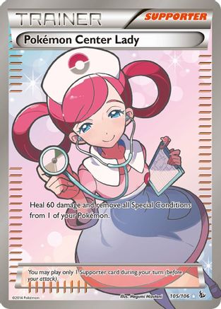 Pokemon Center Lady (105 Full Art) (105) [XY - Flashfire] Holofoil - Deck Out Gaming