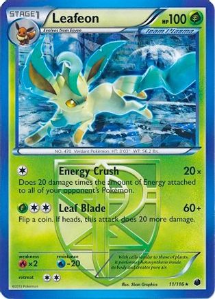 Leafeon - 11/116 (BW Plasma Freeze) (11) [Deck Exclusives] Holofoil - Deck Out Gaming