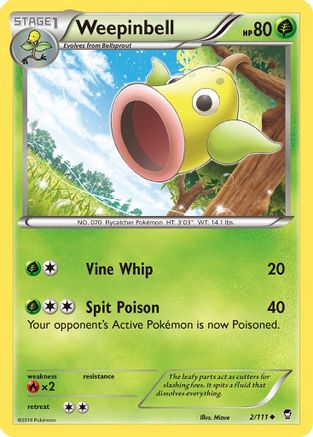 Weepinbell (2) [XY - Furious Fists] Reverse Holofoil - Deck Out Gaming