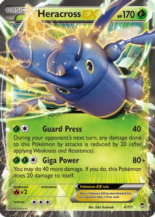 Heracross EX (4) [XY - Furious Fists] Holofoil - Deck Out Gaming